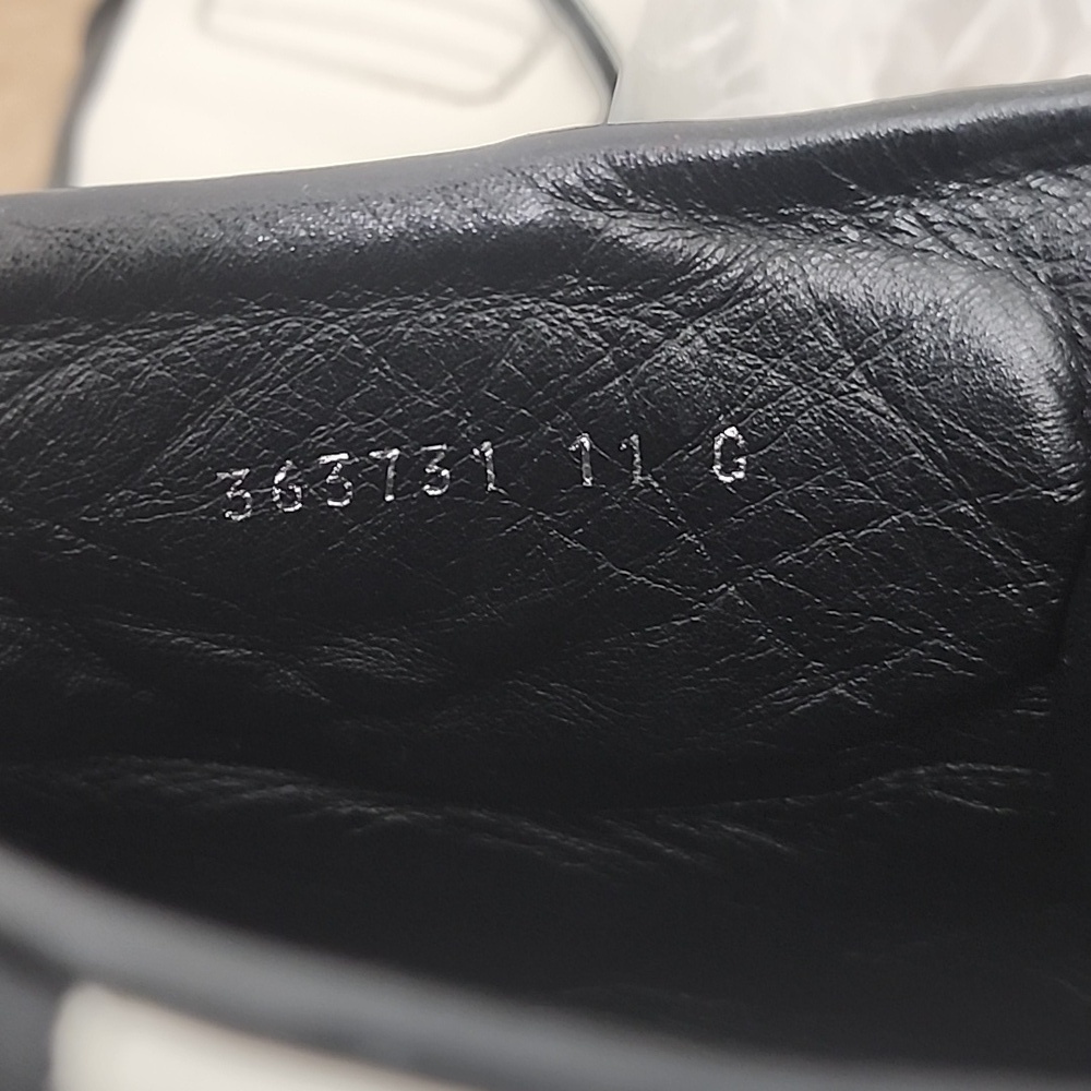 GUCCI Men's Black and White Leather GG Interlocking Logo High Top Sneakers Sz11 - Picture 6 of 14